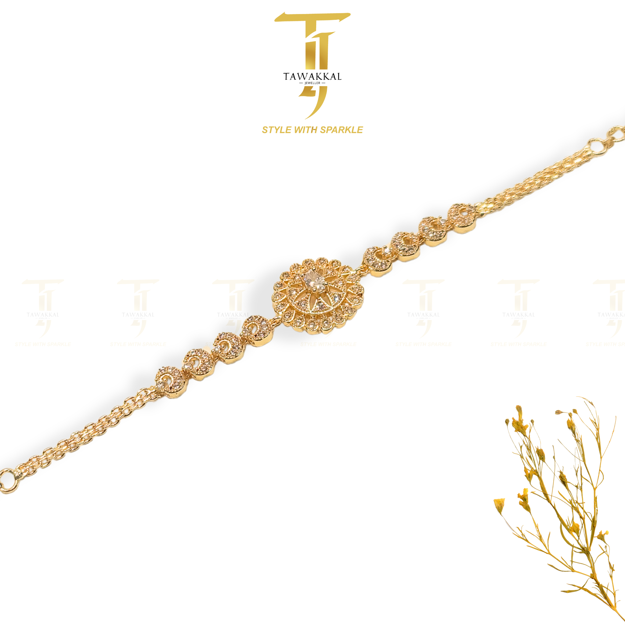 Revere Gold Style Bracelet (Golden) - Tawakkal Jewellers