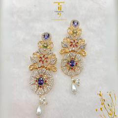 American Diamond Earrings (Gold Plated)